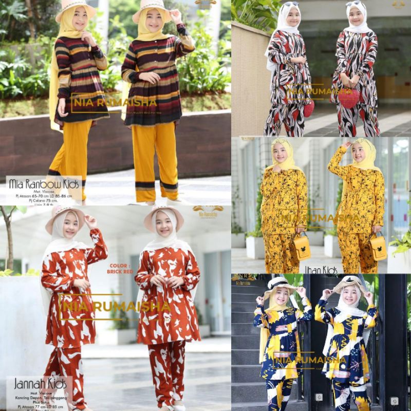Setelan Anak #1 Motif Polsa / Falfa / Mia Rainbow / Gaida / Granada / Grenty / Shafa / Nagita / Metta / JK / Leopard / Khaula / Joela / Jihan / Jannah / Rasya / Rose / Jofa / Rinaya / Jannati / Ulfa / Moza Original Nia Rumaisha-3