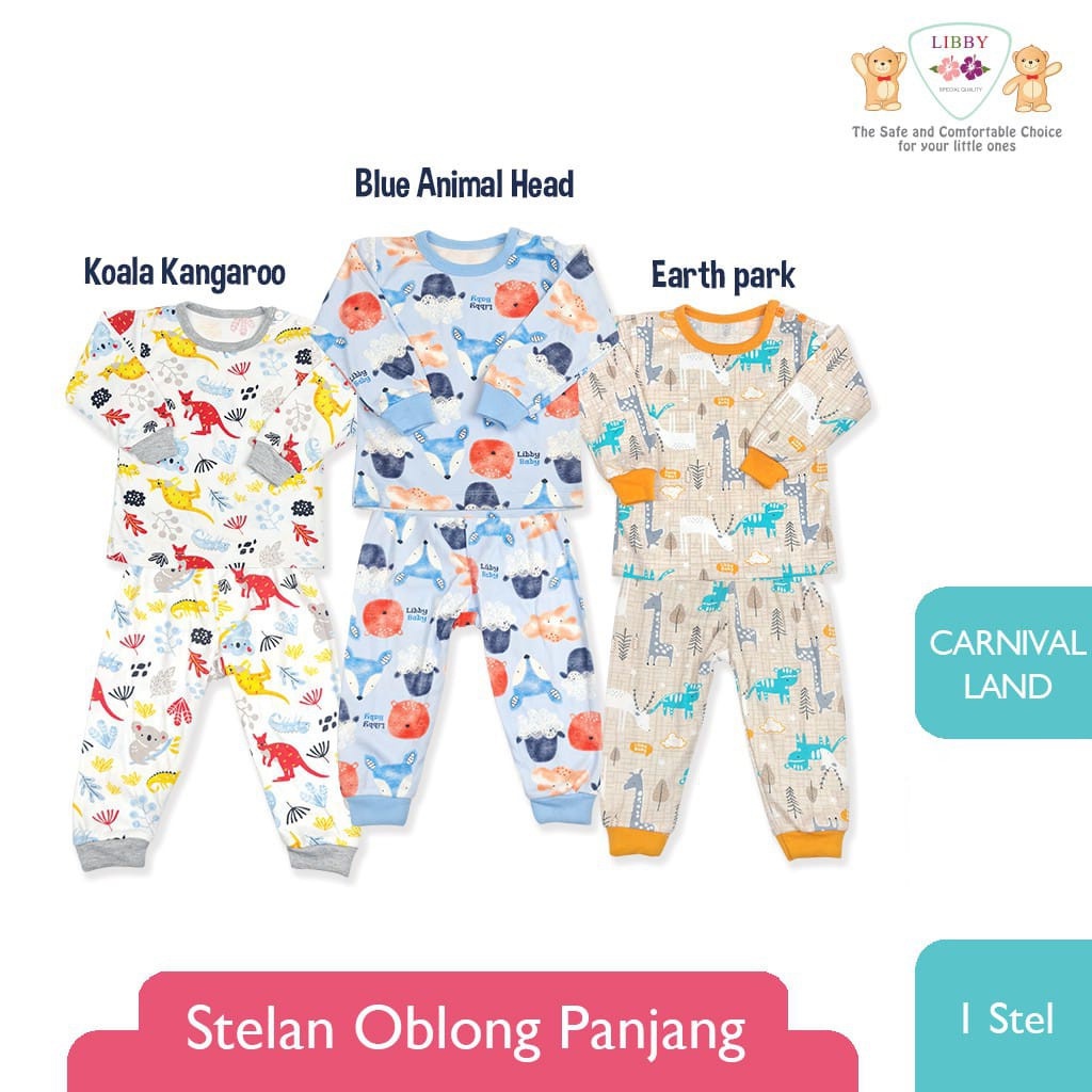 Libby Setelan Baju Oblong Panjang Dan Celana Panjang - Setelan Anak Libby (M dan L)