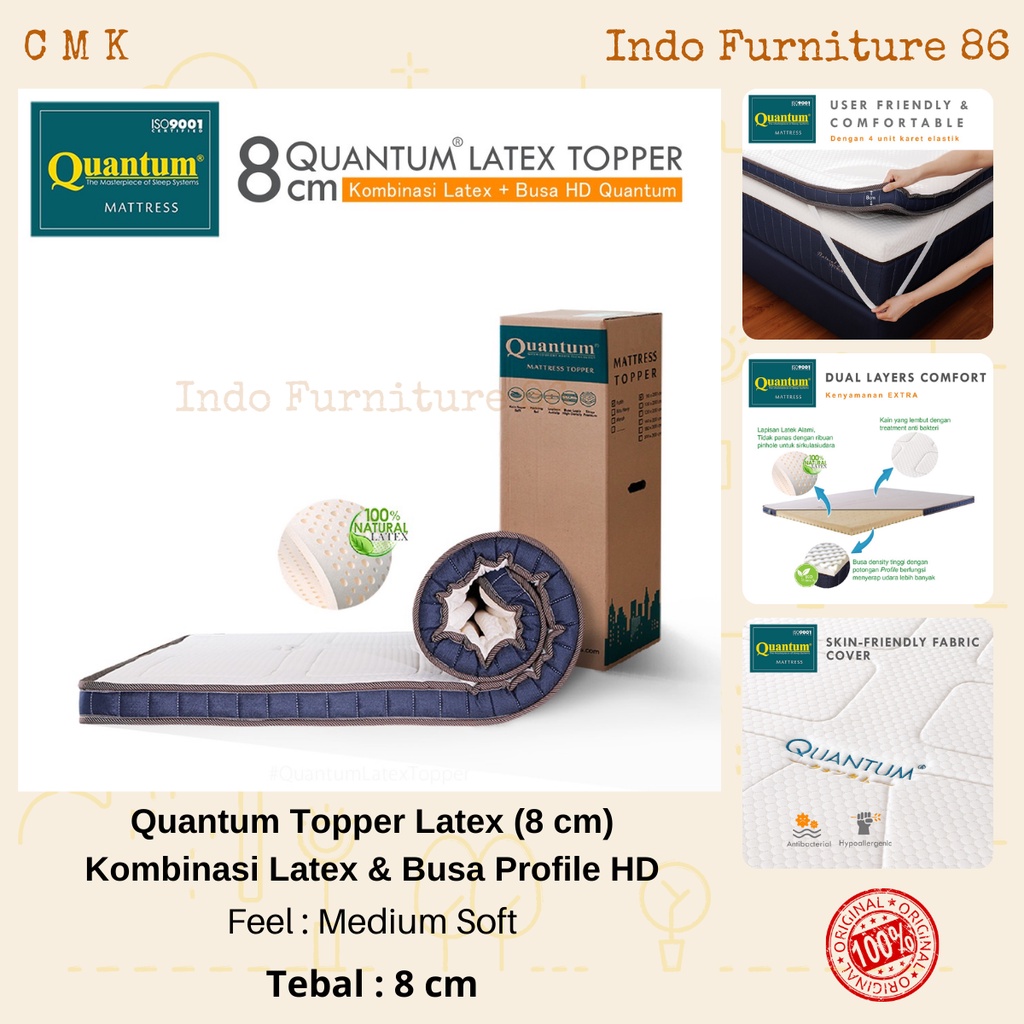 Quantum Topper Latex 8 cm Mattress 120x200 / Topper Latex / Spring Bed / 200 x 120