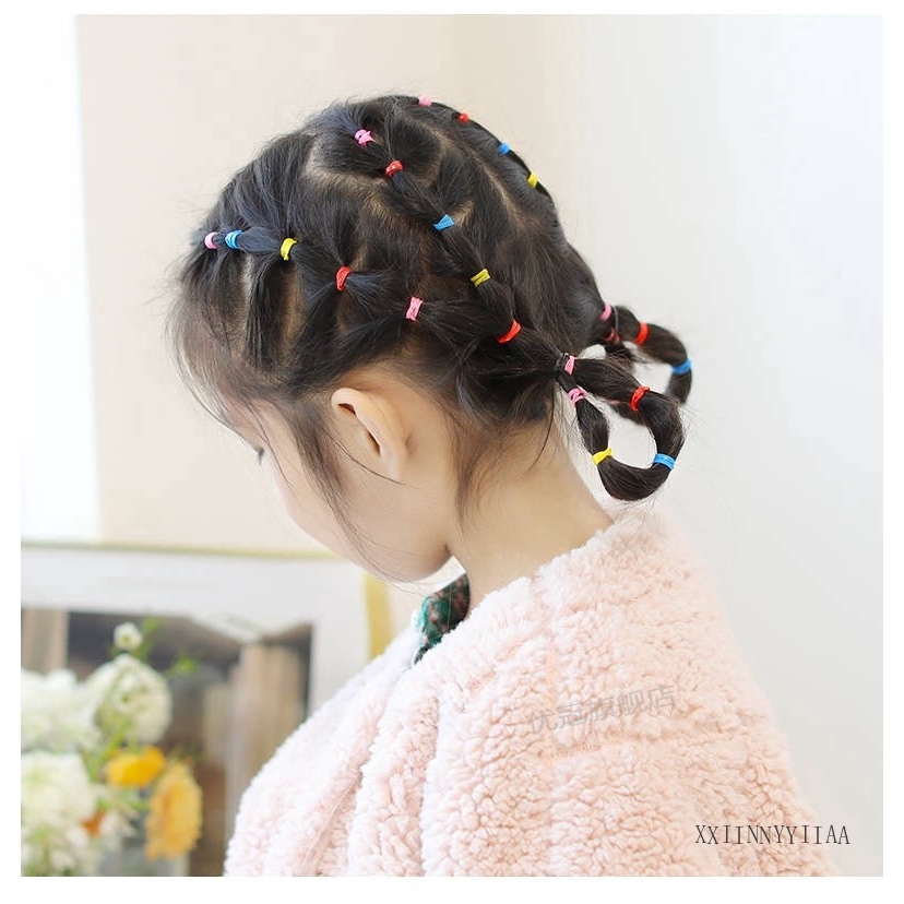 2000Pcs Ikat Rambut Pakai Pita Rambut Karet Gelang  Mini Elastis Gadis Bayi Rambut Untuk Ponytail Wanita