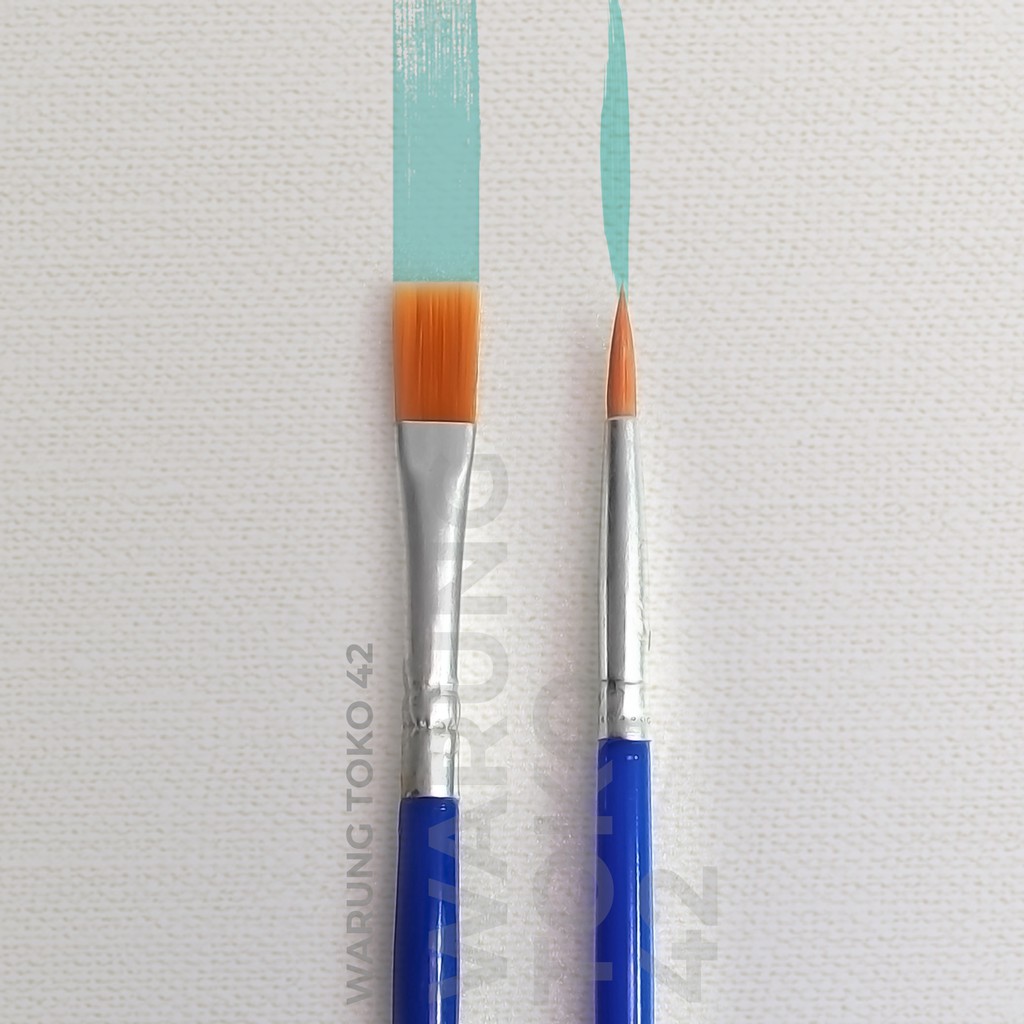 

Kuas lukis bahan nylon ujung flat dan runcing/lancip