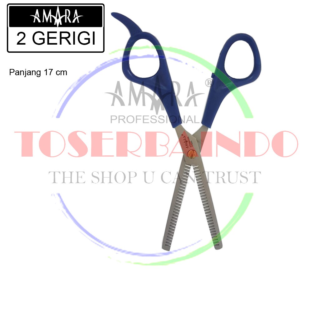 AMARA Gunting Double Gerigi / Gunting Rambut Gerigi 2 Sisi / Gunting Sasak