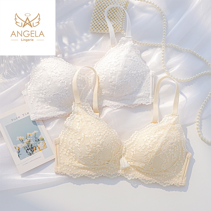 ANGELA PREMIUM JAPAN Bra BH Set Tanpa Kawat Celana Dalam Wanita Bikini Sport Beha Lingerie Korea Fashion Bralette Remaja Perempuan Sexy Pakaian Dalam COD Renang Motif Cewek Pita Bunga Murah Kimi Jumbo Bralette