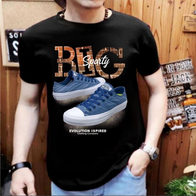 NEL-FASHION LENGAN PENDEK KAOS DISTRO/T-SHIRT LENGAN PDK SEPATU BIG SPORTY FIT TO L-XL