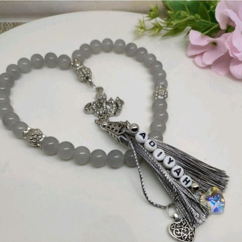 Tasbih custom mutiara kaca 33 butir