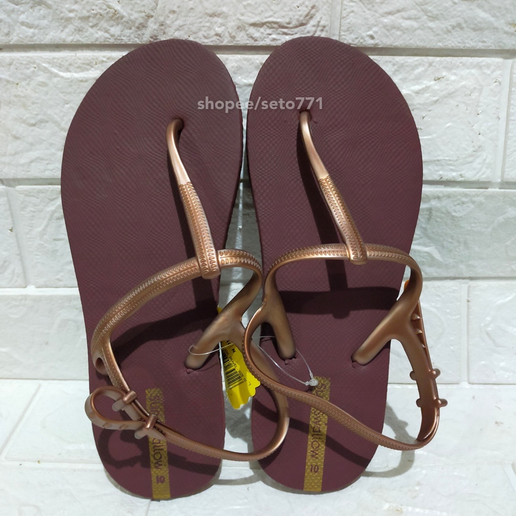 Sun Swallow Travel Rider 9.5 10 10.5 Setara 36 - 40 Sandal Jepit Wanita Sendal Japit Cewek Perempuan Coklat Abu-1