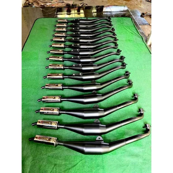Knalpot F1ZR FORCE ONE SS Two Original Chan Racing hitam dengan tameng