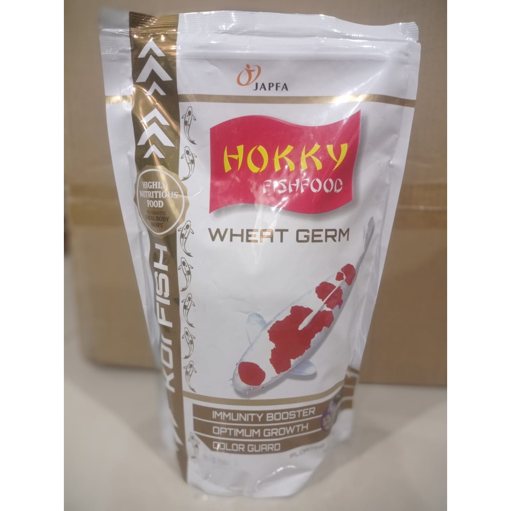 MAKANAN IKAN / PELET PAKAN IKAN KOI HOKKY WHEAT GERM /SIZE S/M/L 1kg