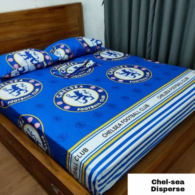 Seprei Sprei Homemade Termurah Motif Bola Chelsi Lines Bahan Katun Disperse