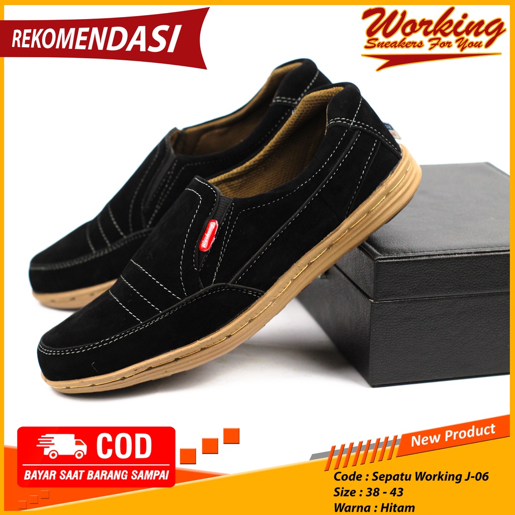 Sepatu Pria Working J-06 Sepatu Slop Kasual Santai