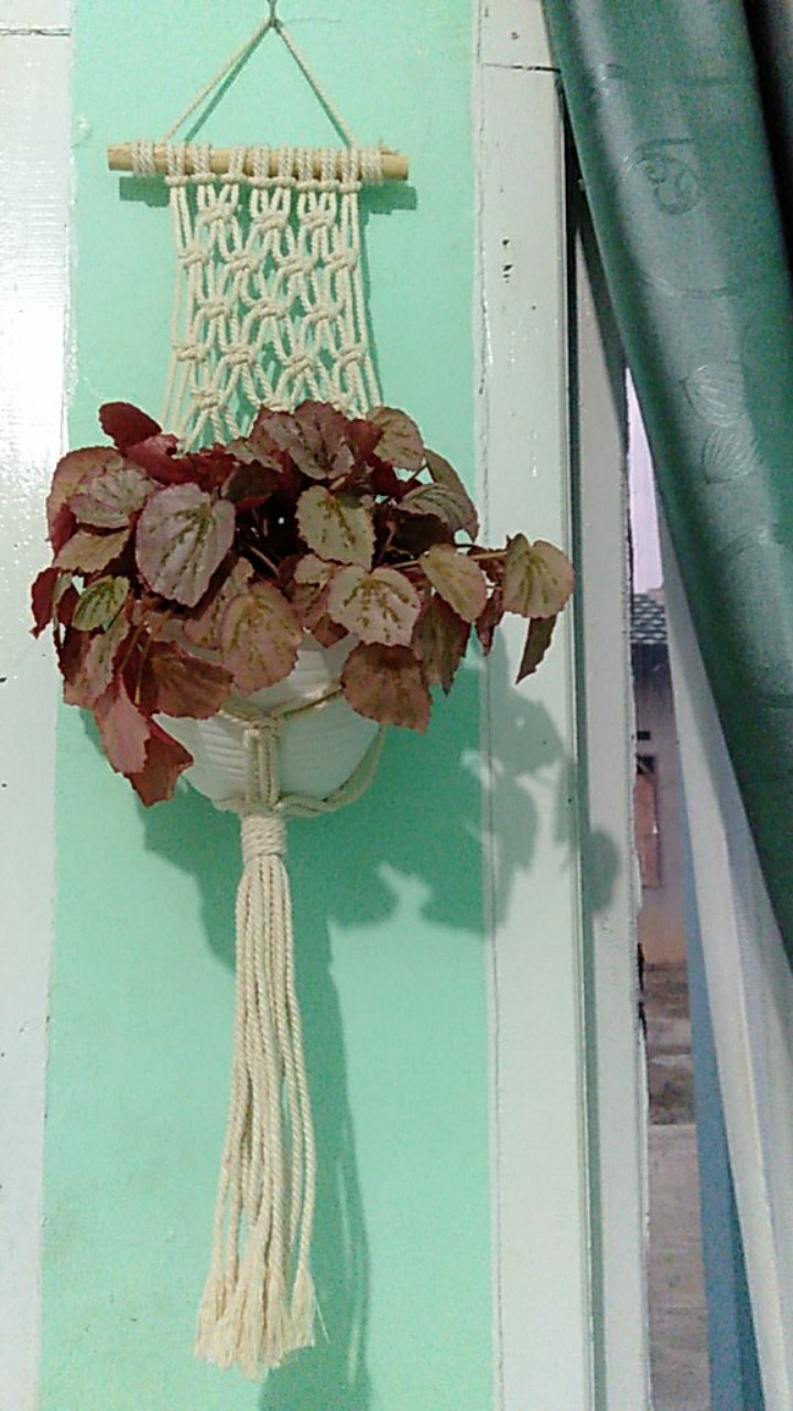 Macrame Gantungan Pot Tali Katun Kode: Ganpot-cr-008