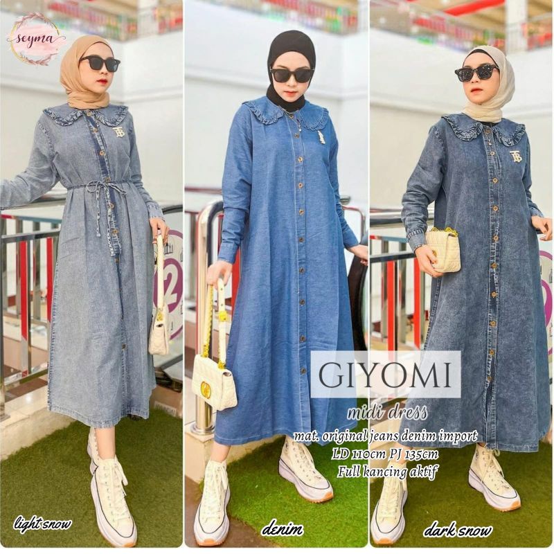 Giyomi Midi Dress Jeans Denim Import
