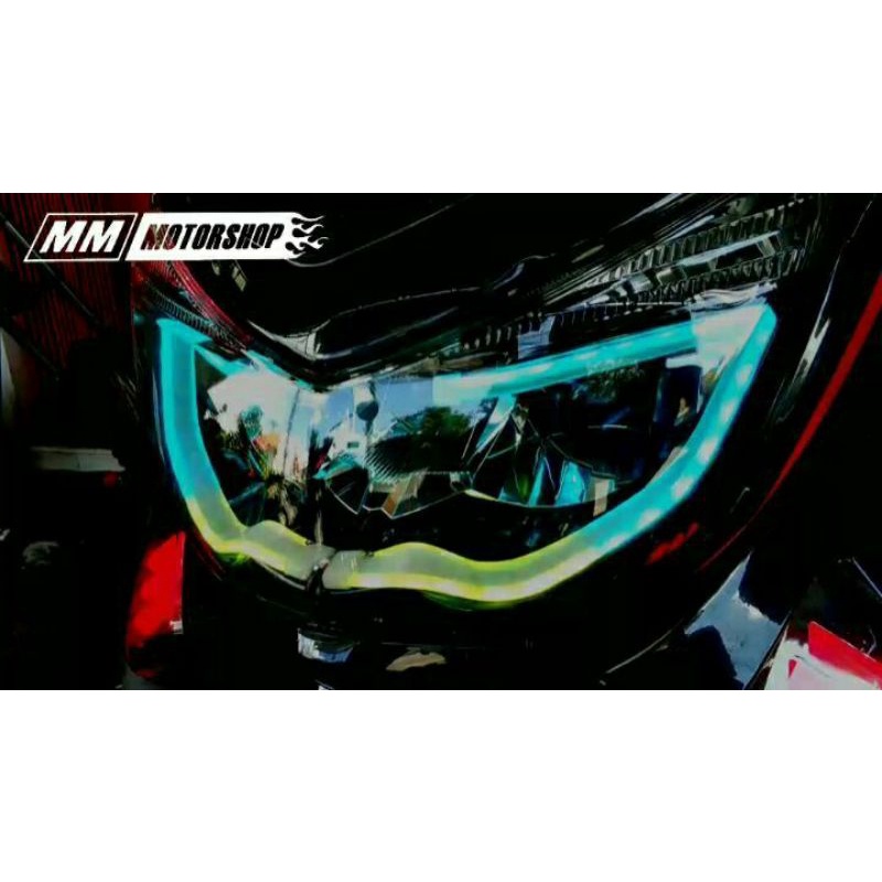 Lampu Alis + Riting Sen Running Smart RGB Remote 30cm 60cm Motoled utk Nmax PCX Vario Aerox Mobil Un
