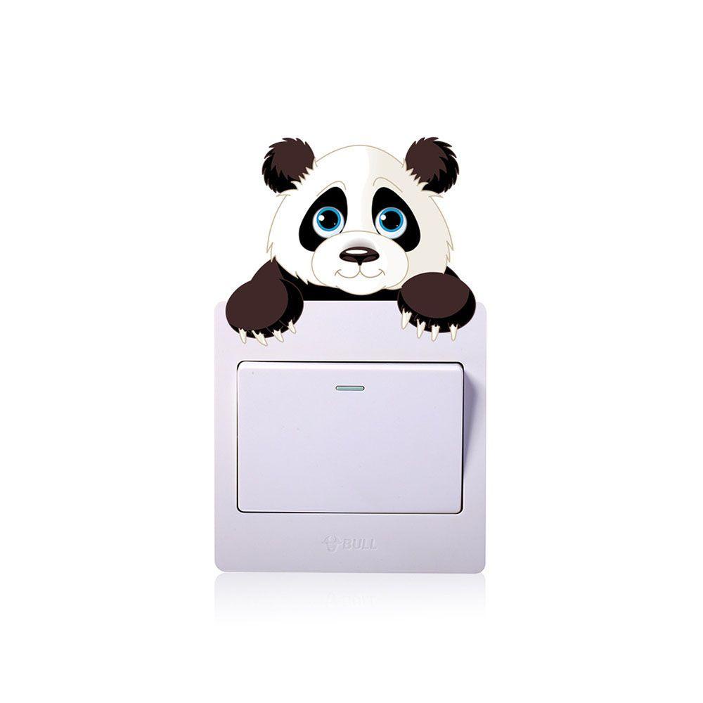 Solighter 1pc Saklar Stiker Removable Kamar Anak Dekorasi Rumah Kartun Hewan