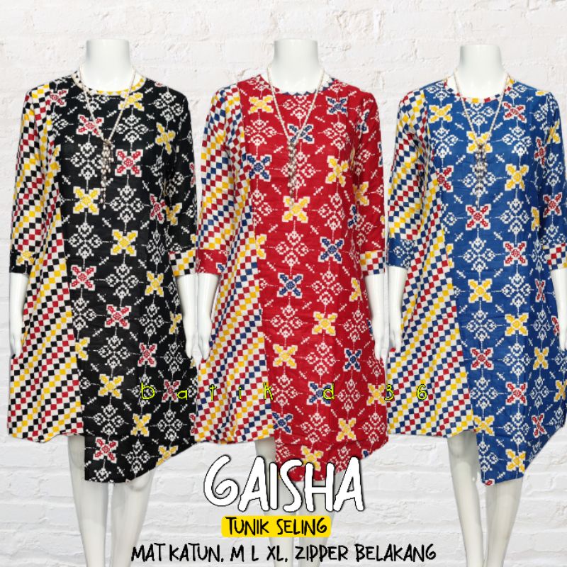 Tunik katun murah meriah seling ziggy ivanka atasan baju batik wanita modern kerja kekinian seragam cantik. obral sale diskon jual rugi