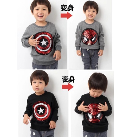 Kaos Lengan Panjang anak | Long T-shirt Flip Sequin Spider