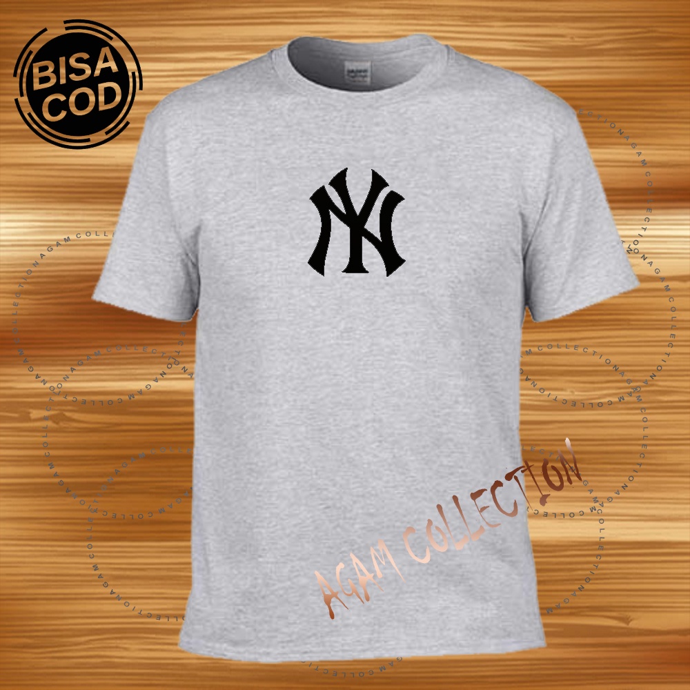 Agam Collection Baju Kaos Distro New York Kere Text Hitam Lengan Pendek Premium Quality Kaos Murah Terlaris