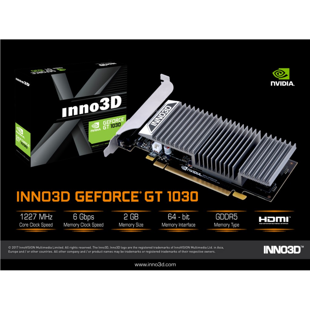 INNO3D GT 1030 2GB DDR5 VGA CARD NVIDIA