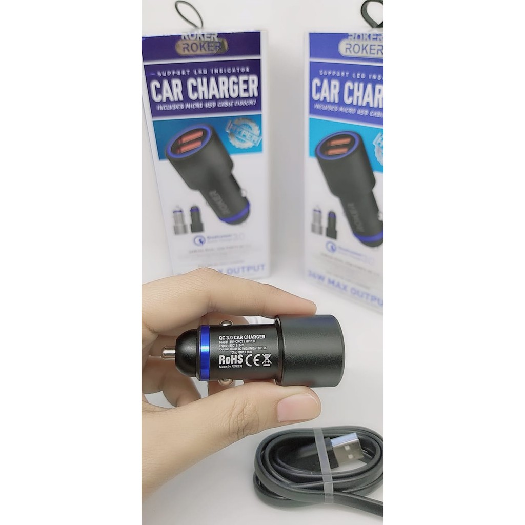 SAVER ROKER HYPER RK-CRC7 Dual Output 6A Quick Charger Car Charger Roker Hyper 36W MAX OUTPUT