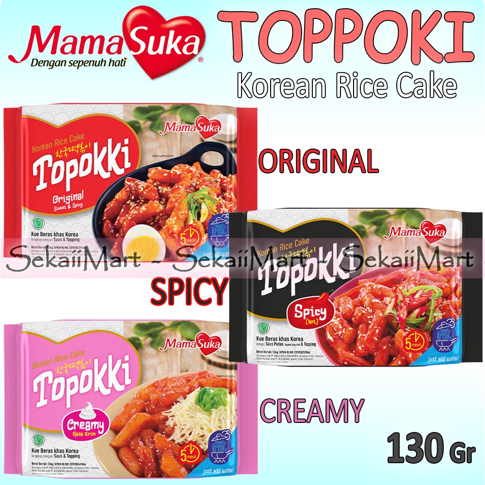 

MAMASUKA Topokki Instan - MAMA SUKA Instant Topoki Korean Rice Cake Tteokboki All Variant