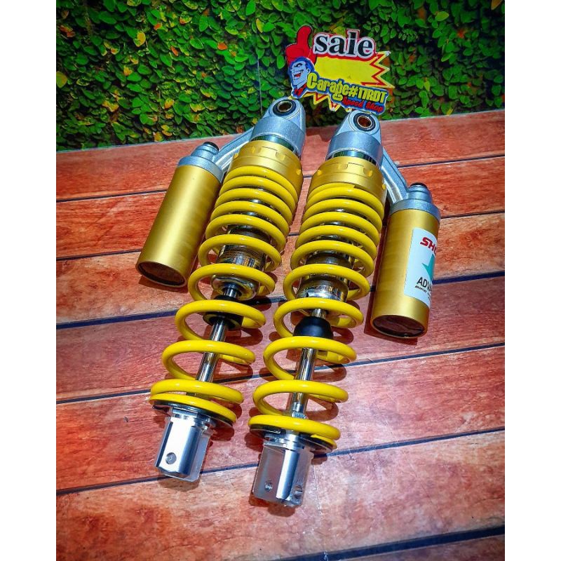 Shockbreaker Showa Nonstel Tabung Atas Ulir Kuning Tabung Gold Ukuran 300Mm 330mm Pcx CBU Nmax Aerox