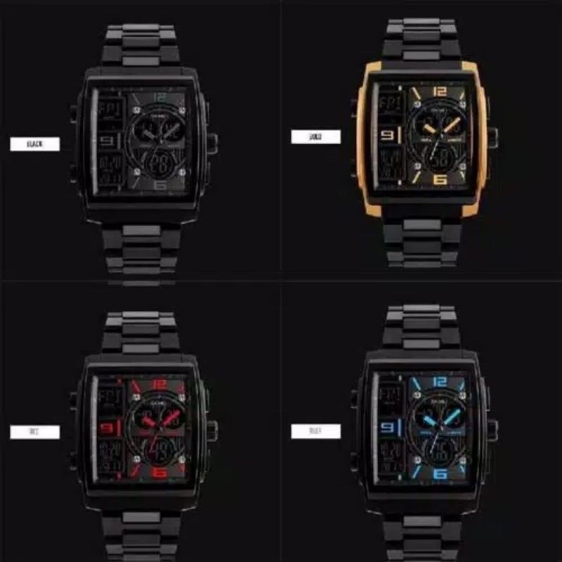 Jam Tangan Pria Digital Analog Skmei 1274 Gold Water Resistant 50m GESPER HITAM