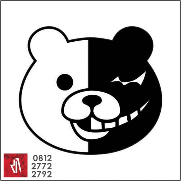 

cutting stiker monokoruma panda panjang 15cm, TERLARIS