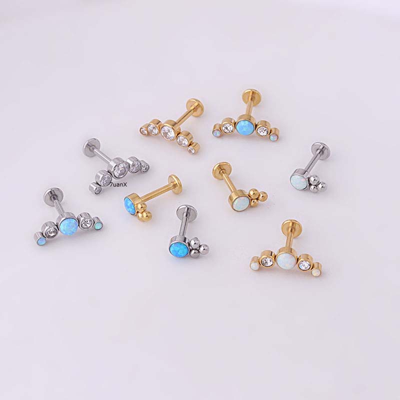 1pc Anting Tindik Bibir Bahan Stainless Steel