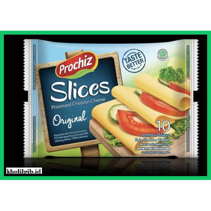 

Ujekujek- Keju Prochiz Slice Isi 10 Lembar Pcs - Cheddar Cheese Original Murah -Original.