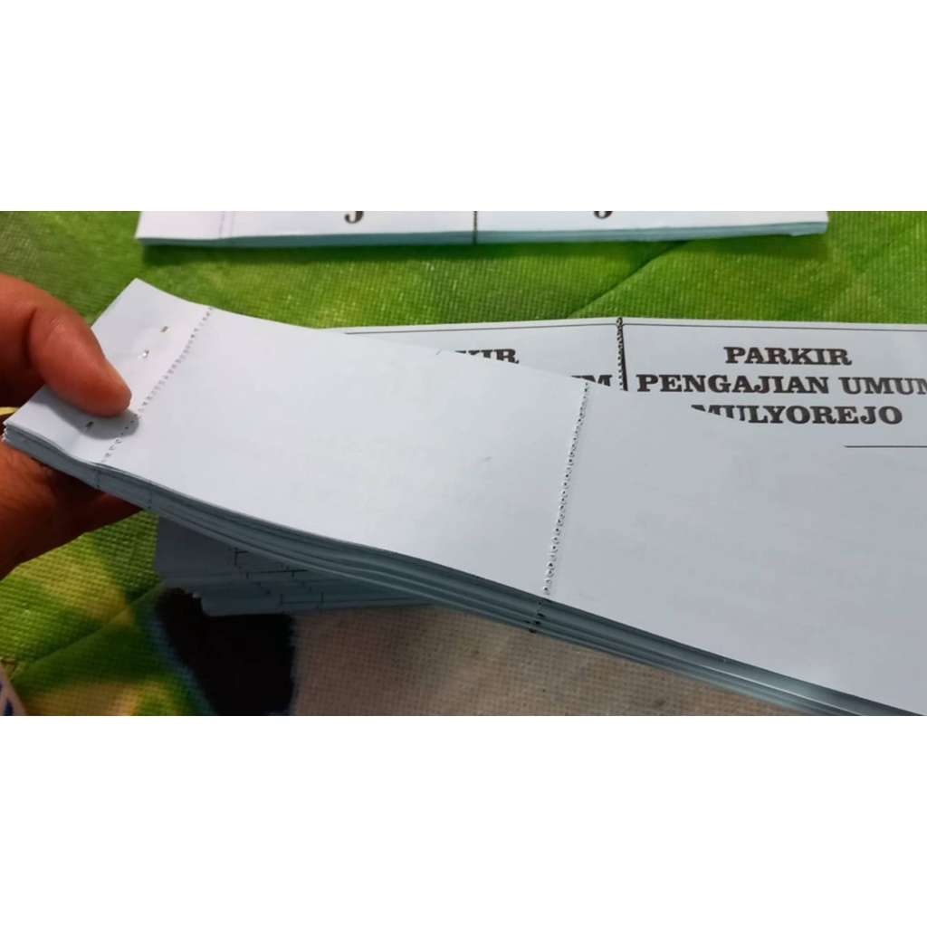 

Karcis parkir NUMERIK (ADA NOMORNYA) custom MURAH TANPA JILID HANYA STAPLES