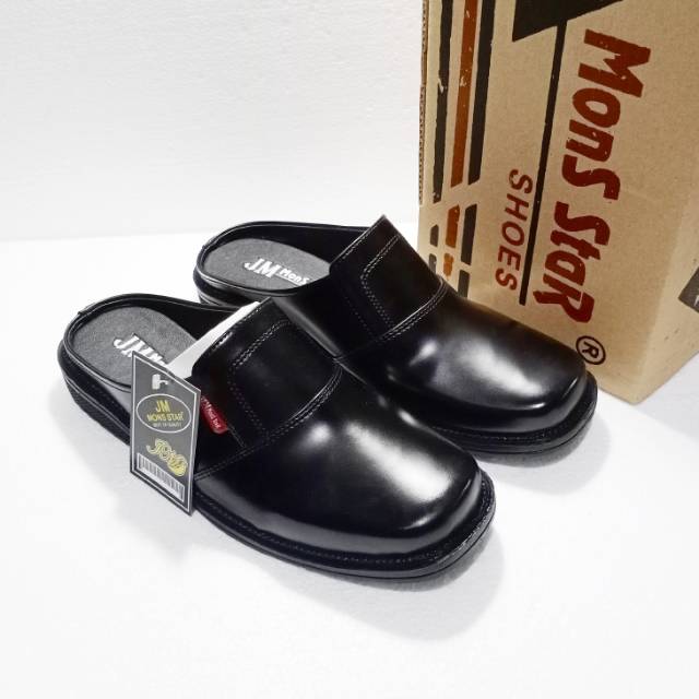 SEPATU SELOP PRIA HITAM JM MONS STAR DARWIS 302 , SIZE 39-43
