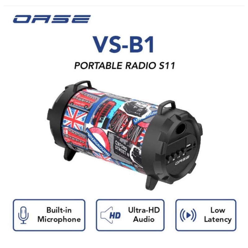 OASE VS-B1 Portable Radio Speaker Bluetooth S11 BIG SOUND MURAH