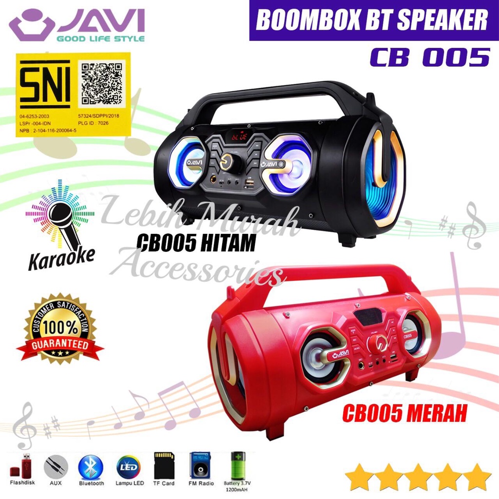 Speaker Bluetooh JAVI CB005 BOOMBOX + Mic/Remote Speaker Karaoke Speaker Aktif Speaker Gede Speaker Superbass Speaker aktip