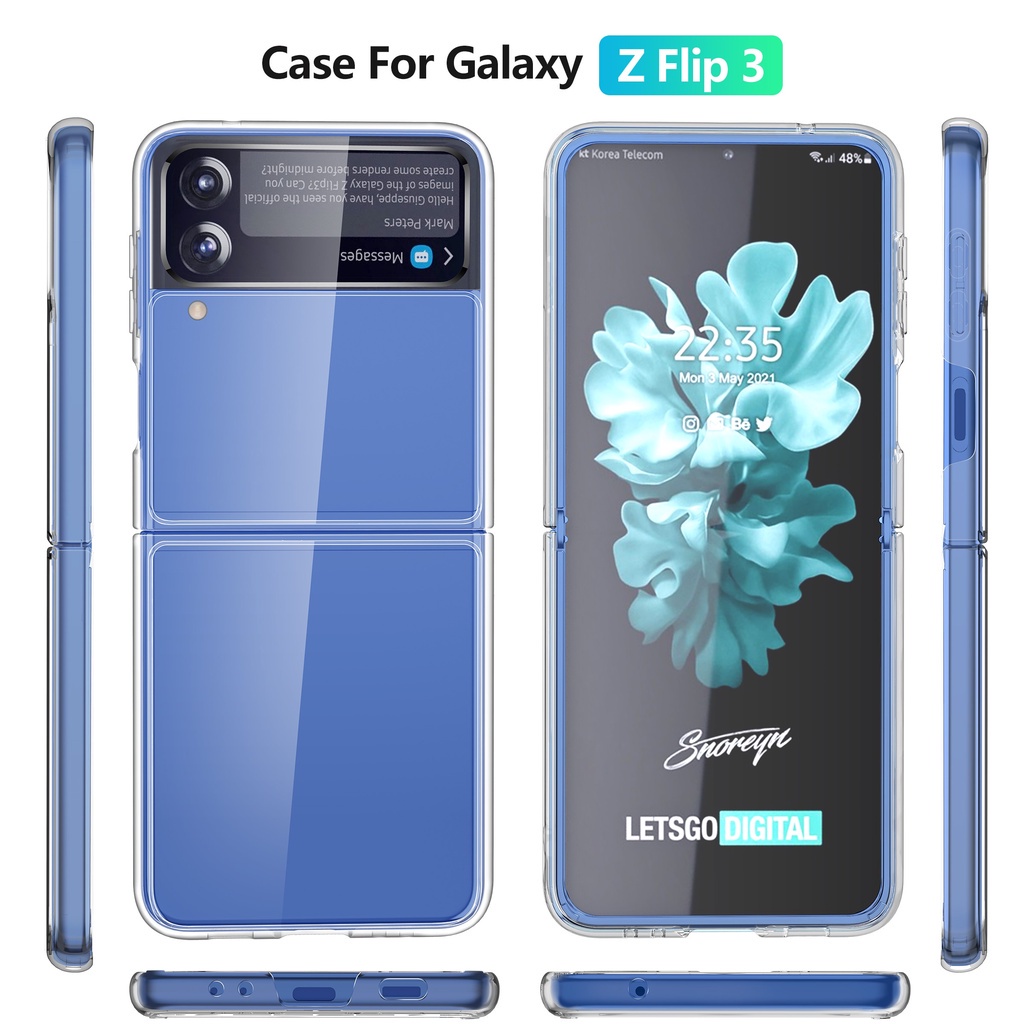 Hard Case Silikon Samsung Galaxy Z Flip 3 Bening Transparant Airbag Anti Crack ( Standard atau Airbag Anti Crack )
