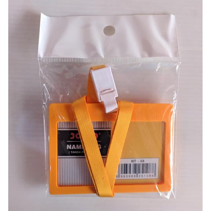 

a Joyko ID Card Holder 54 x 90 mm Landscape + Lanyard NT-58 Yellow tempat nama