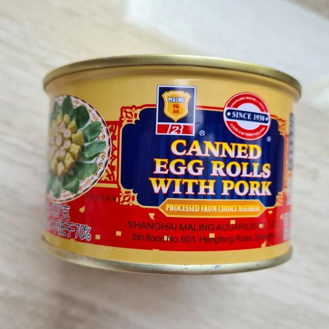 

Maling Canned egg rolls with pork ma ling ham telur gulung NON HALAL
