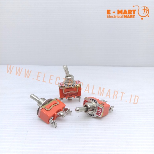 Saklar TOGGEL Switch 3 PIN ON OFF / Saklar TOGEEL 3 Kaki Body Orange