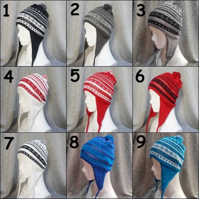 Topi Kupluk beanie Pilot rajut EARFLAP allsize Dewasa PILOT-COM