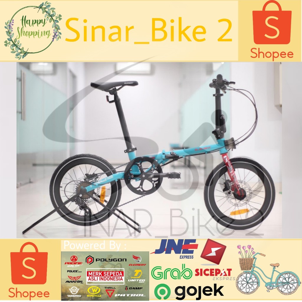 Sepeda Lipat Element Troy 16Inch 8Speed (Gosend/Grab)