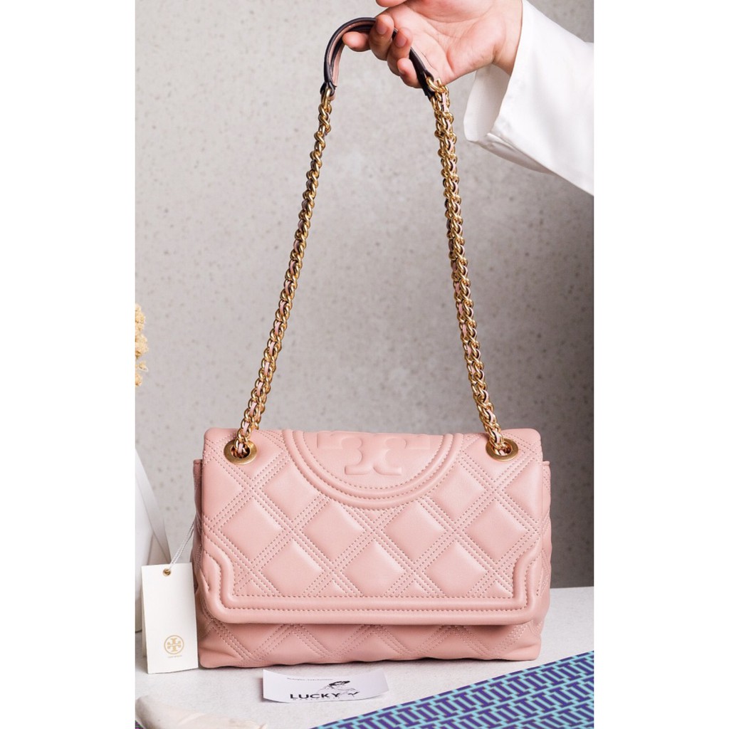 Tory Burch Fleming Soft Leather Convertible Bag Pink - ORIGINAL 100%