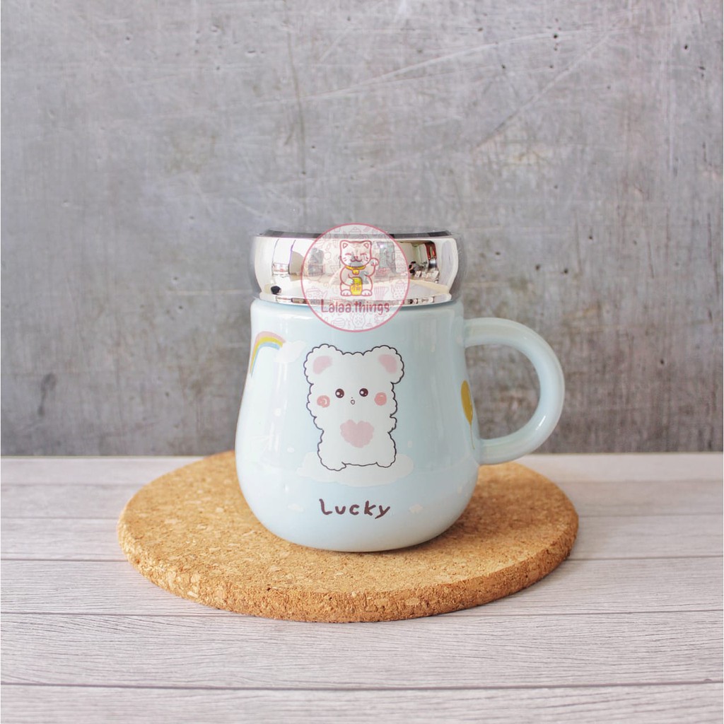 Cangkir Gelas Lucu Serial Lucky | Gelas Porcelain | Gelas Unik | Gelas Lucu | Gelas Import