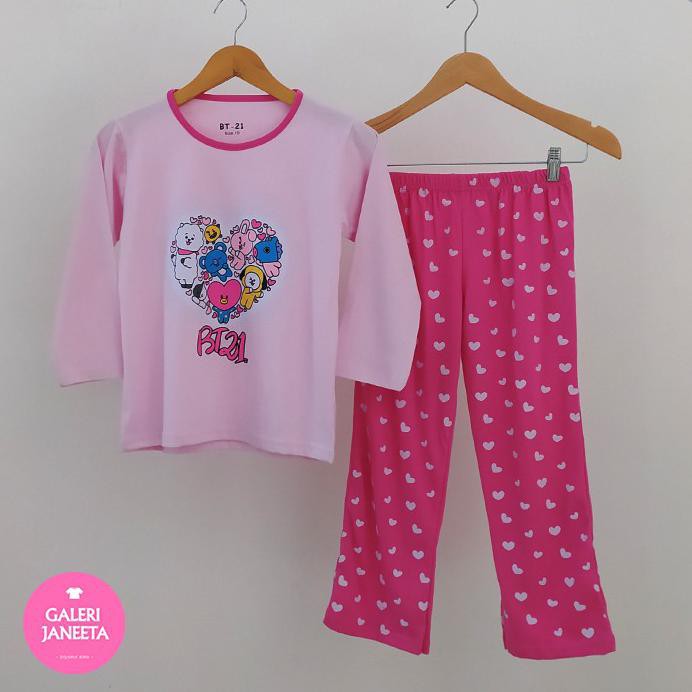BAJU TIDUR ANAK PEREMPUAN / PIYAMA ANAK CEWEK MOTIF BT 21 - PJG PJG - 10