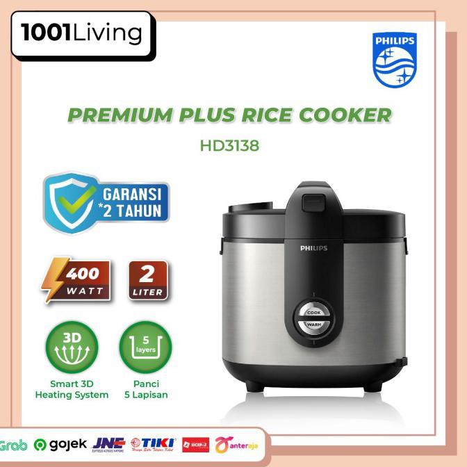 Philips Rice Cooker 2L Hd3138 Hd 3138 Premium Plus Hd3138 Hd3138 - Merah Muliamandiri