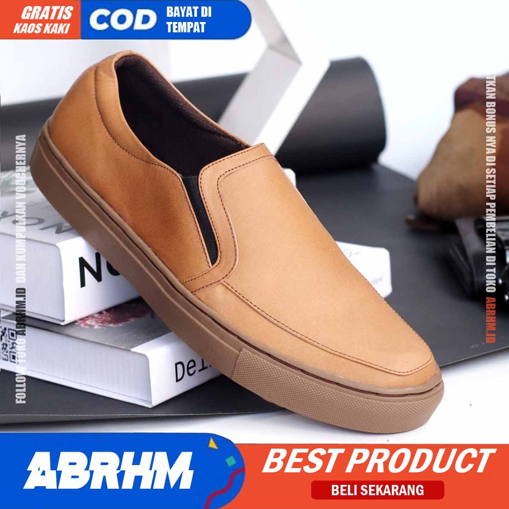 ABRHM x JIMAN Sepatu Kasual Pria Sepatu Kerja Pria Kantor Sepatu Pria Casual Cowok / Cowo Sepatu Casual kekinian Santai Gaya Keren Original Terlaris