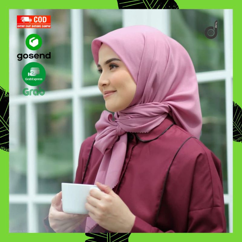 Kerudung Hijab Jilbab Deenay Liza Polos Pink Lady Ori Voal Segi Empat Terbaru