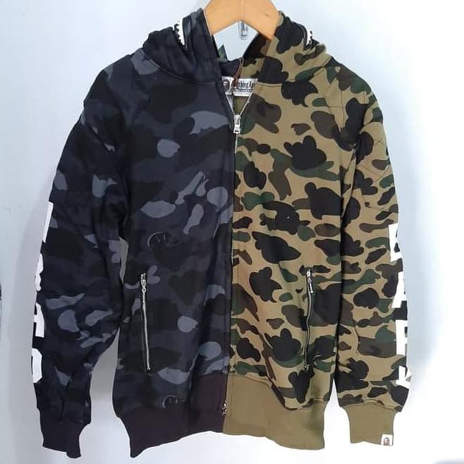 8T52 Hoodie Bape Shark X Nbhd Dual Hitam Hijau Grade 1:1 Authentic - Hitam, L 8Voy