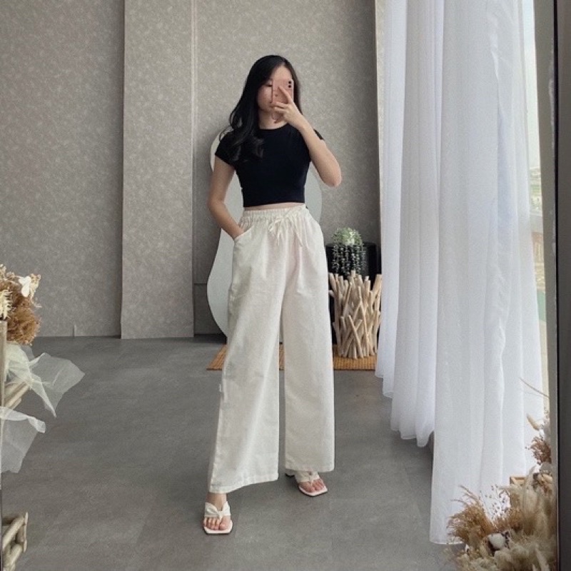 BEFAST - ZFS OOTD Wanita Kulot FIFI / WIDE LINEN KULOT / Pakaian Kulot Kasual / Celana Panjang Kulot Modis / Celana Panjang Casual Wanita / Kulot Kekiniaan Wanita Remaja / Fashion Wanita Kerja / Celana Kulot Banyak Warna / Terlaris