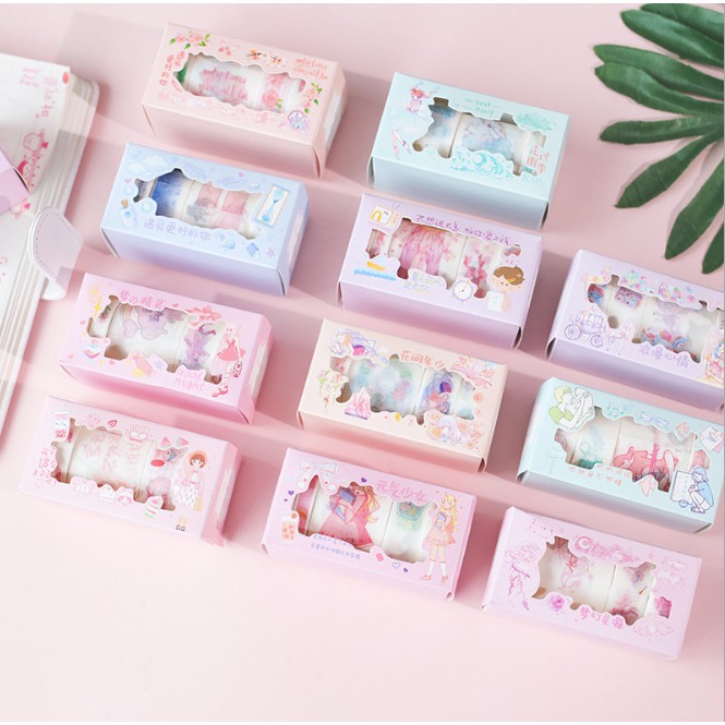 

Washi Tape set of 5pcs Masking Tape Selotip Jepang Basic Warna Warni Diary Scrapbook DIY Decoration
