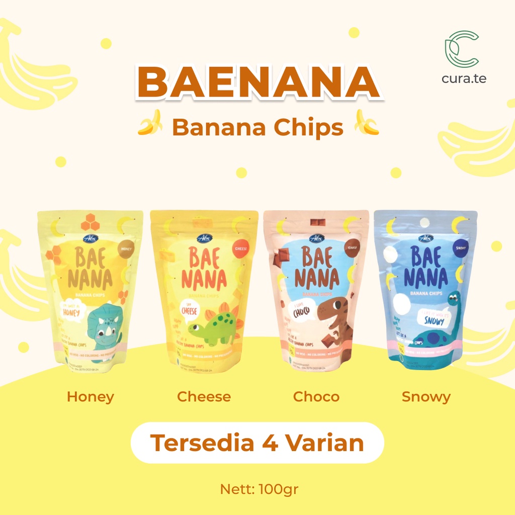 ABE FOOD BAENANA SNACK KERIPIK PISANG 70GR | CEMILAN SEHAT ANAK CHOCO CHEESE HONEY SNOWY