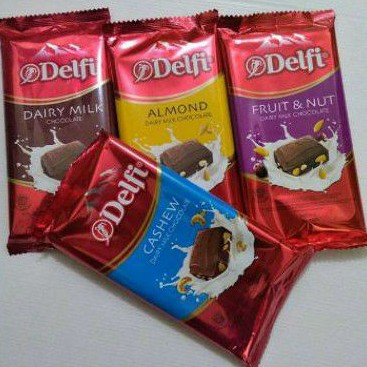 

Delfi Coklat DAIRY MILK CHOCOLATE / CASHEW/ ALMOND / FRUIT & NUT 125gr ( besar )